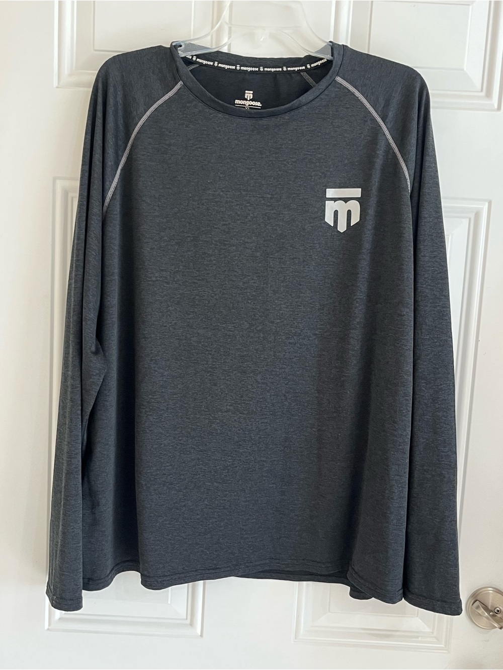 Mongoose BMX Performance Shirt Men’s XL Gray Lightweight Stretch Long Sleeve
